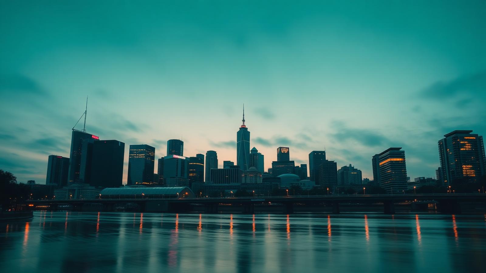 Melbourne skyline at dusk
